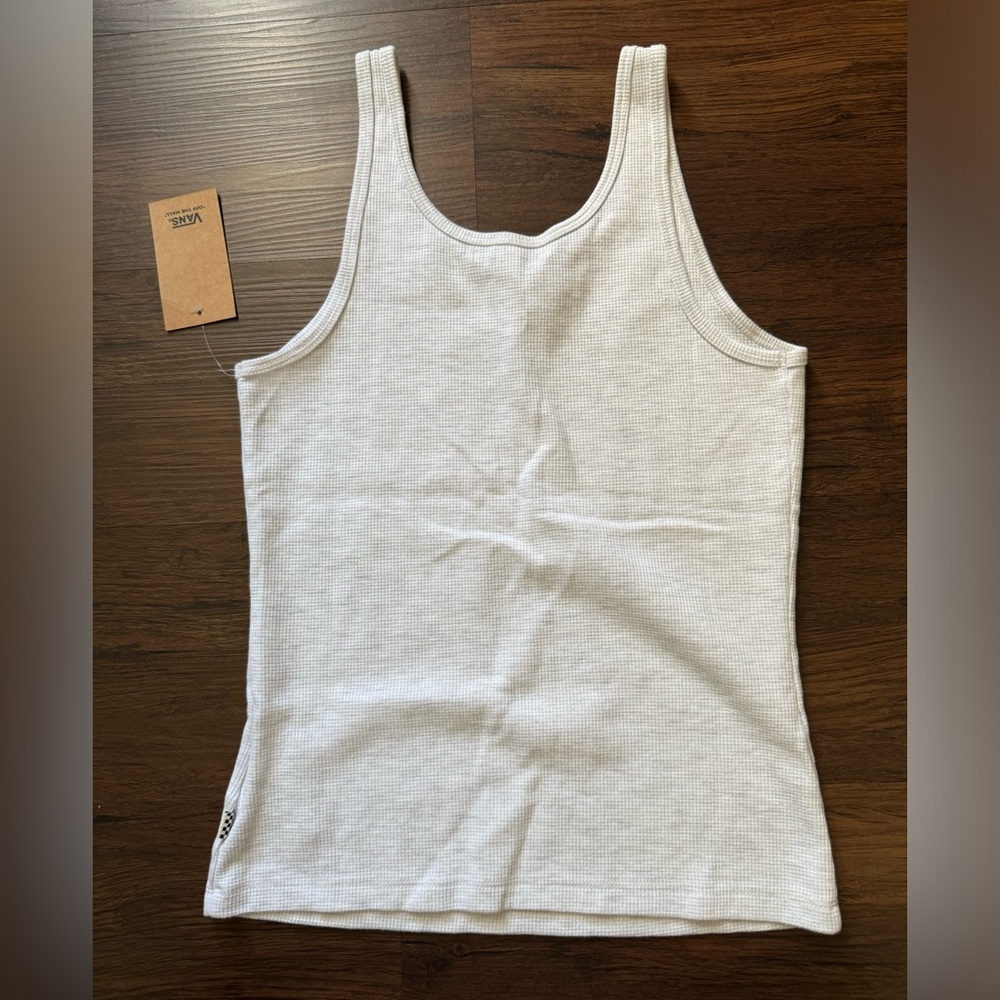 Vans Split V Waffle Knit Tank Top Heather Gray Size Small - Picture 4 of 4